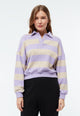 Givn Berlin Sweater GBRESA aus recycelter Baumwolle mit Kragen Sweater Light Beige / Light Amethyst (Stripes)