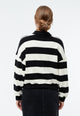 Givn Berlin Sweater GBRESA aus recycelter Baumwolle mit Kragen Sweater Off White / Black (Stripes)