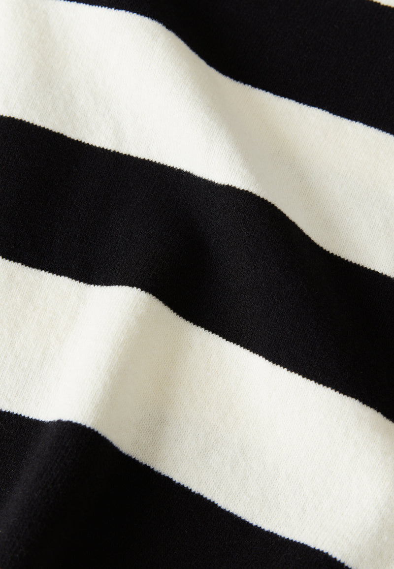 Givn Berlin Sweater GBRESA aus recycelter Baumwolle mit Kragen Sweater Off White / Black (Stripes)