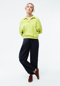 Givn Berlin Sweater GBRESA aus recycelter Baumwolle mit Kragen Sweater Lime Green