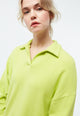 Givn Berlin Sweater GBRESA aus recycelter Baumwolle mit Kragen Sweater Lime Green