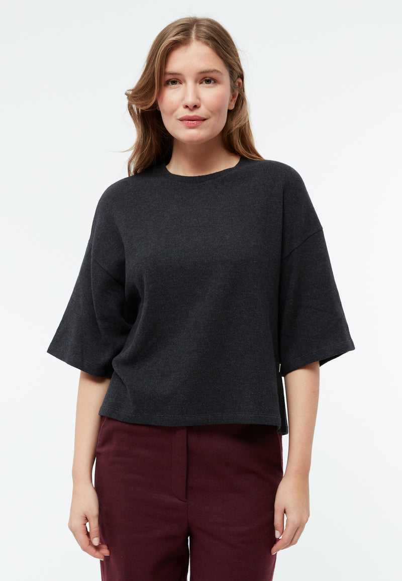 Givn Berlin Sweater GBSELMA aus recycelter Baumwolle Sweater Dark Grey