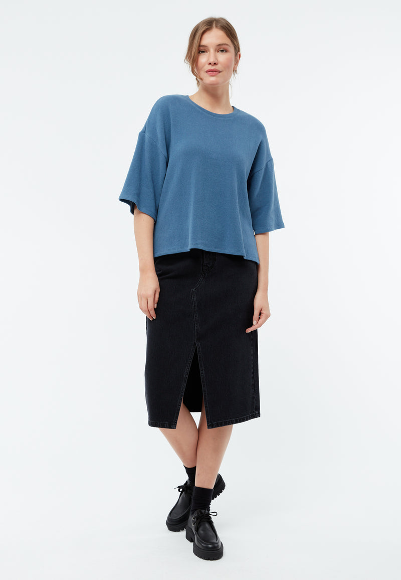 Givn Berlin Sweater GBSELMA aus recycelter Baumwolle Sweater Distant Blue