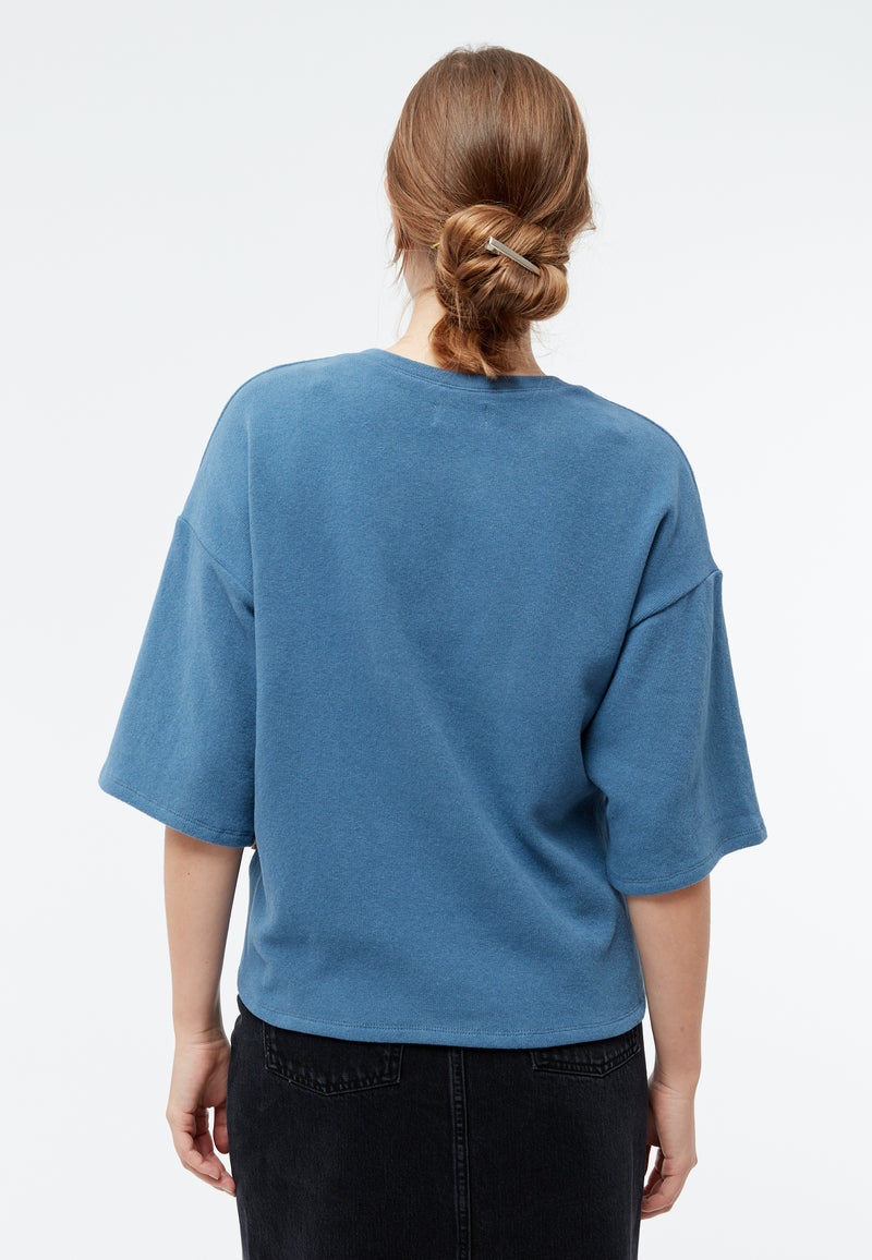 Givn Berlin Sweater GBSELMA aus recycelter Baumwolle Sweater Distant Blue