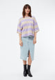 Givn Berlin Sweater GBSELMA aus recycelter Baumwolle Sweater Light Beige / Light Amethyst (Stripes)