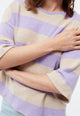 Givn Berlin Sweater GBSELMA aus recycelter Baumwolle Sweater Light Beige / Light Amethyst (Stripes)