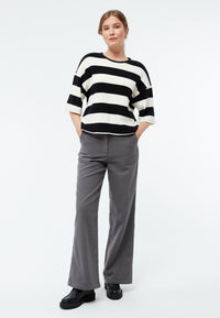 Givn Berlin Sweater GBSELMA aus recycelter Baumwolle Sweater Off White / Black (Stripes)