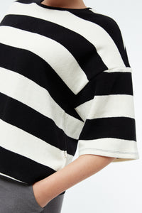 Givn Berlin Sweater GBSELMA aus recycelter Baumwolle Sweater Off White / Black (Stripes)