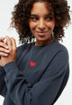 Givn Berlin Sweater GBYARA (Heart) aus Bio-Baumwolle mit Stickerei Sweater Midnight Blue