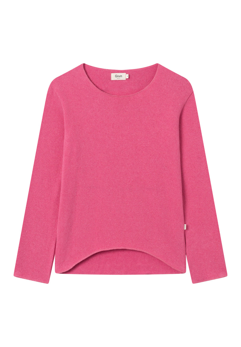 Givn Berlin Sweater LUCIA aus recycelter Baumwolle Sweater Berry Pink