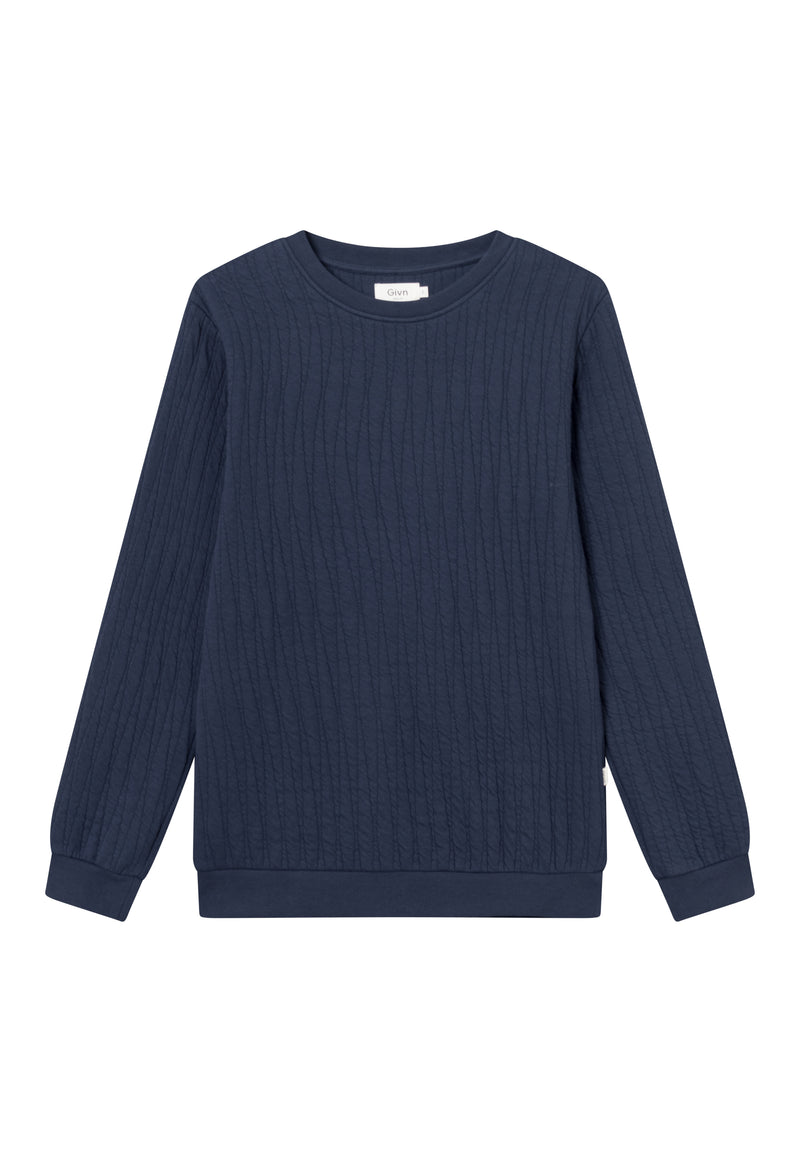 Givn Berlin Sweatshirt CANTON aus Bio-Baumwolle Sweater Midnight Blue (Lines)