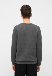 Givn Berlin Sweatshirt CANTON aus Bio-Baumwolle Sweater Shadow Grey (Lines)