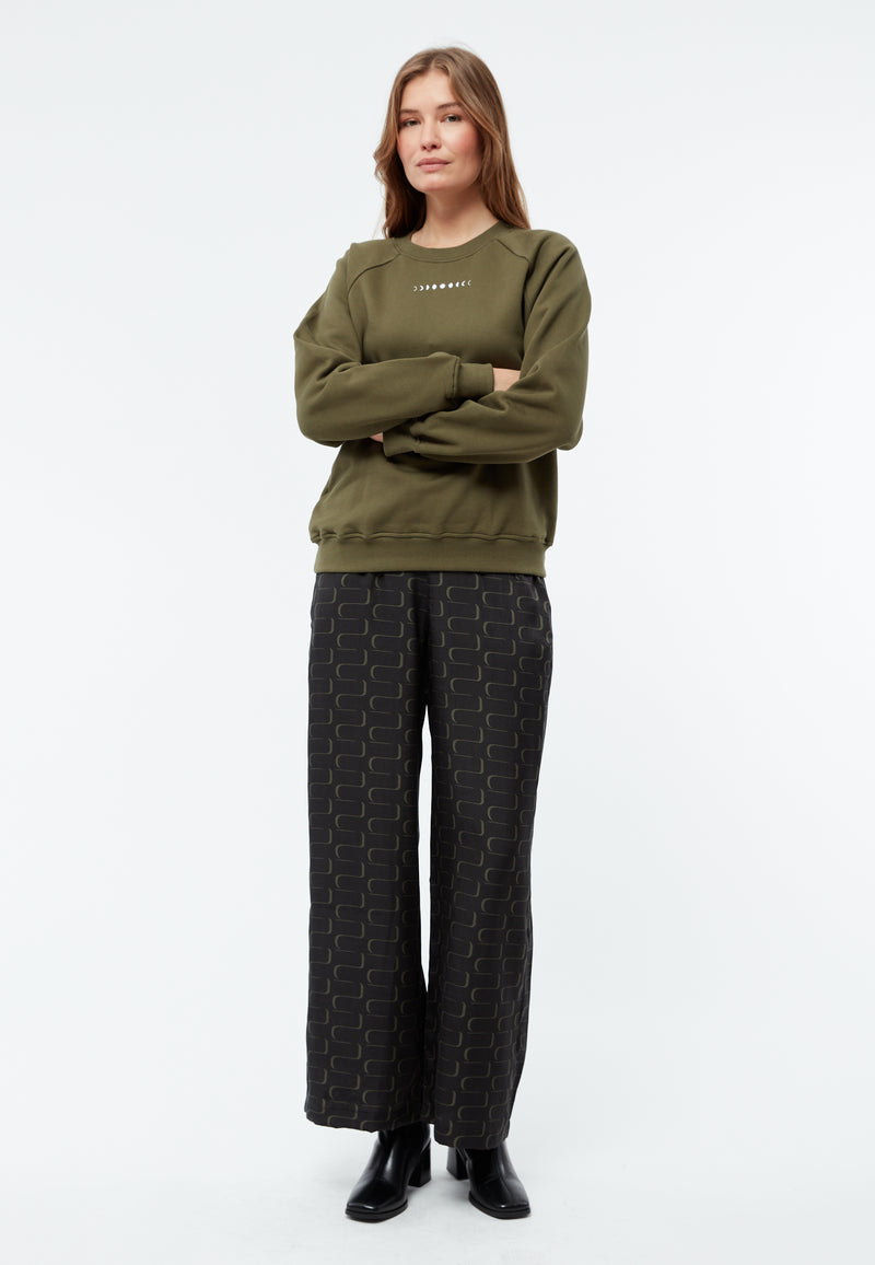Givn Berlin Sweatshirt GBYARA aus weicher Bio-Baumwolle mit Stickerei Sweater Khaki