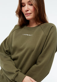 Givn Berlin Sweatshirt GBYARA aus weicher Bio-Baumwolle mit Stickerei Sweater Khaki