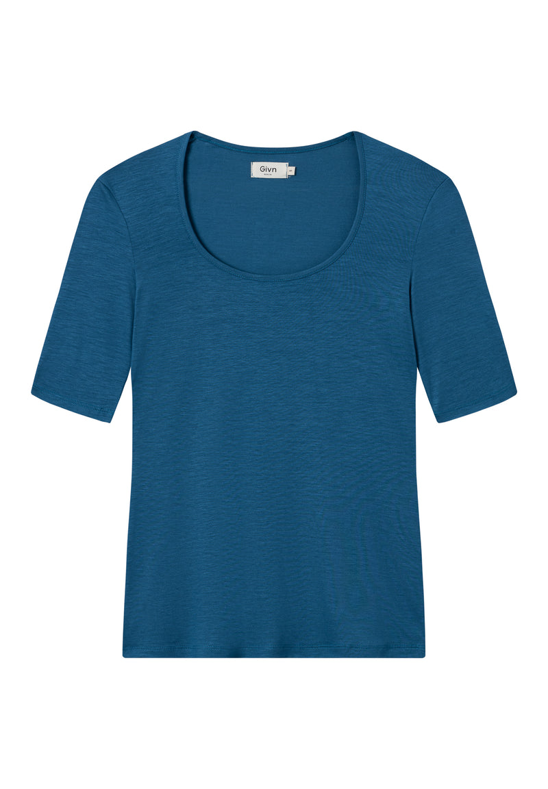 Givn Berlin T-Shirt ANN aus TENCEL™ Lyocell T-Shirt Moroccan Blue (Tencel)