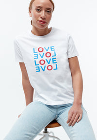 Givn Berlin T-Shirt GBFINE (LOVE) aus Bio-Baumwolle mit Print T-Shirt White