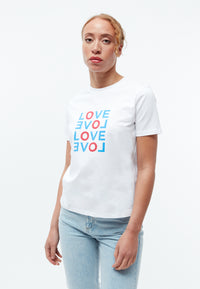 Givn Berlin T-Shirt GBFINE (LOVE) aus Bio-Baumwolle mit Print T-Shirt White