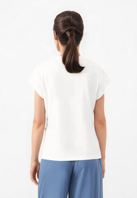 Givn Berlin T-Shirt GBLAILA (Lemon) slim Fit aus Bio-Baumwolle T-Shirt White