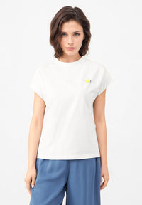 Givn Berlin T-Shirt GBLAILA (Lemon) slim Fit aus Bio-Baumwolle T-Shirt White