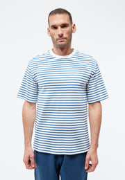 Givn Berlin T-Shirt GBLASSE aus Bio-Baumwolle T-Shirt Blazing Blue / White (Stripes)