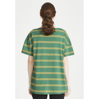 Givn Berlin T-Shirt TIANA aus Bio-Baumwolle T-Shirt Forest Green / Mango Orange (Stripes)