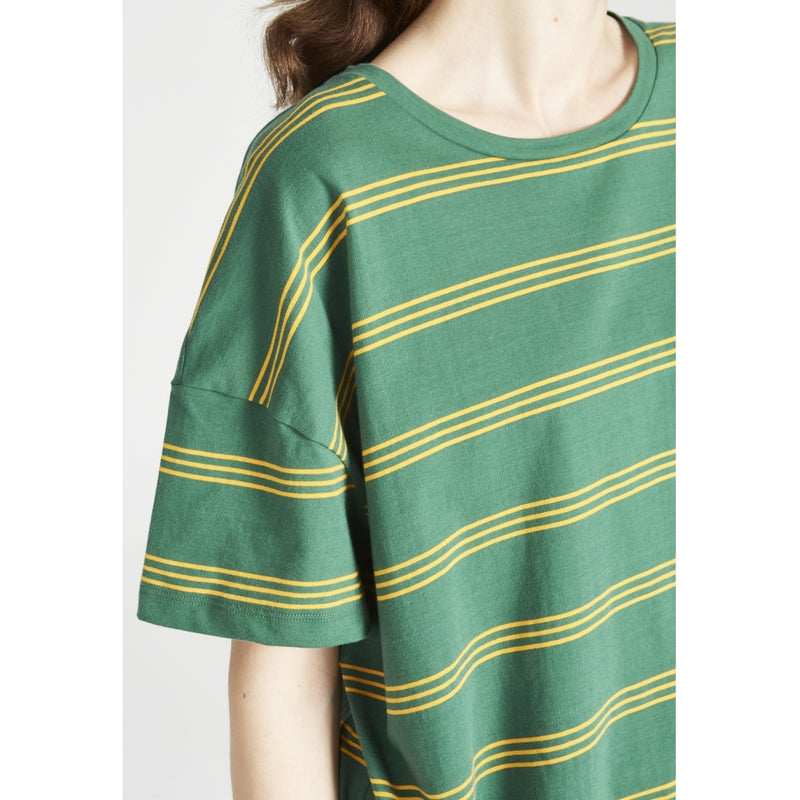 Givn Berlin T-Shirt TIANA aus Bio-Baumwolle T-Shirt Forest Green / Mango Orange (Stripes)