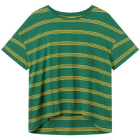 Givn Berlin T-Shirt TIANA aus Bio-Baumwolle T-Shirt Forest Green / Mango Orange (Stripes)