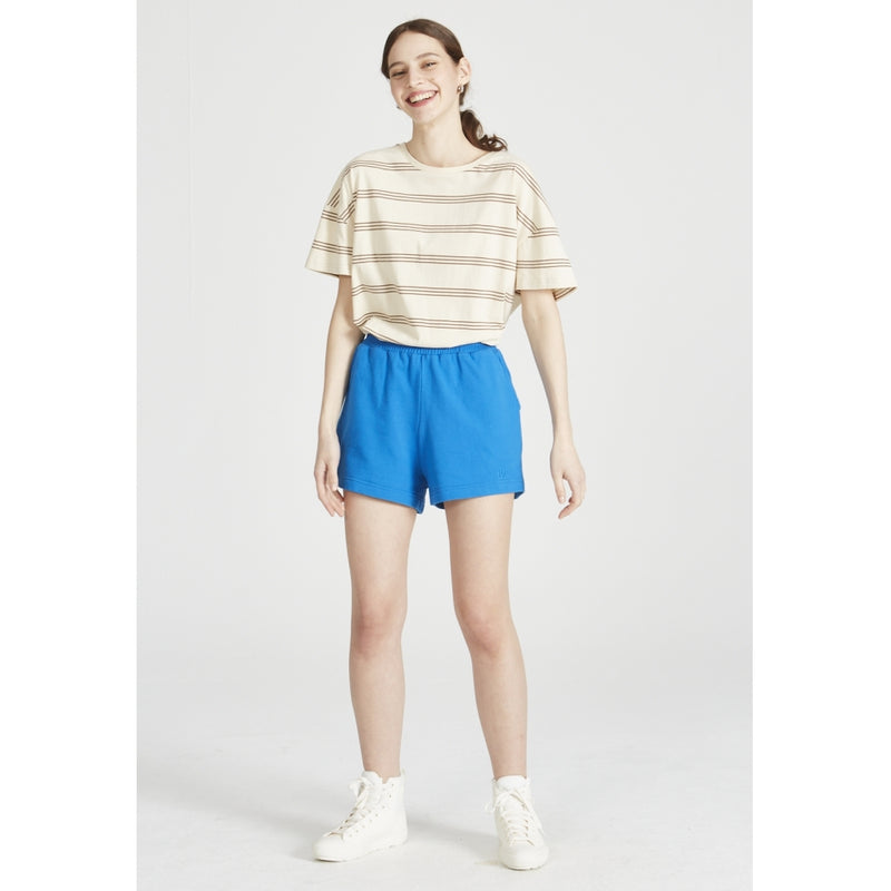 Givn Berlin T-Shirt TIANA aus Bio-Baumwolle T-Shirt Off White / Muddy Brown (Stripes)