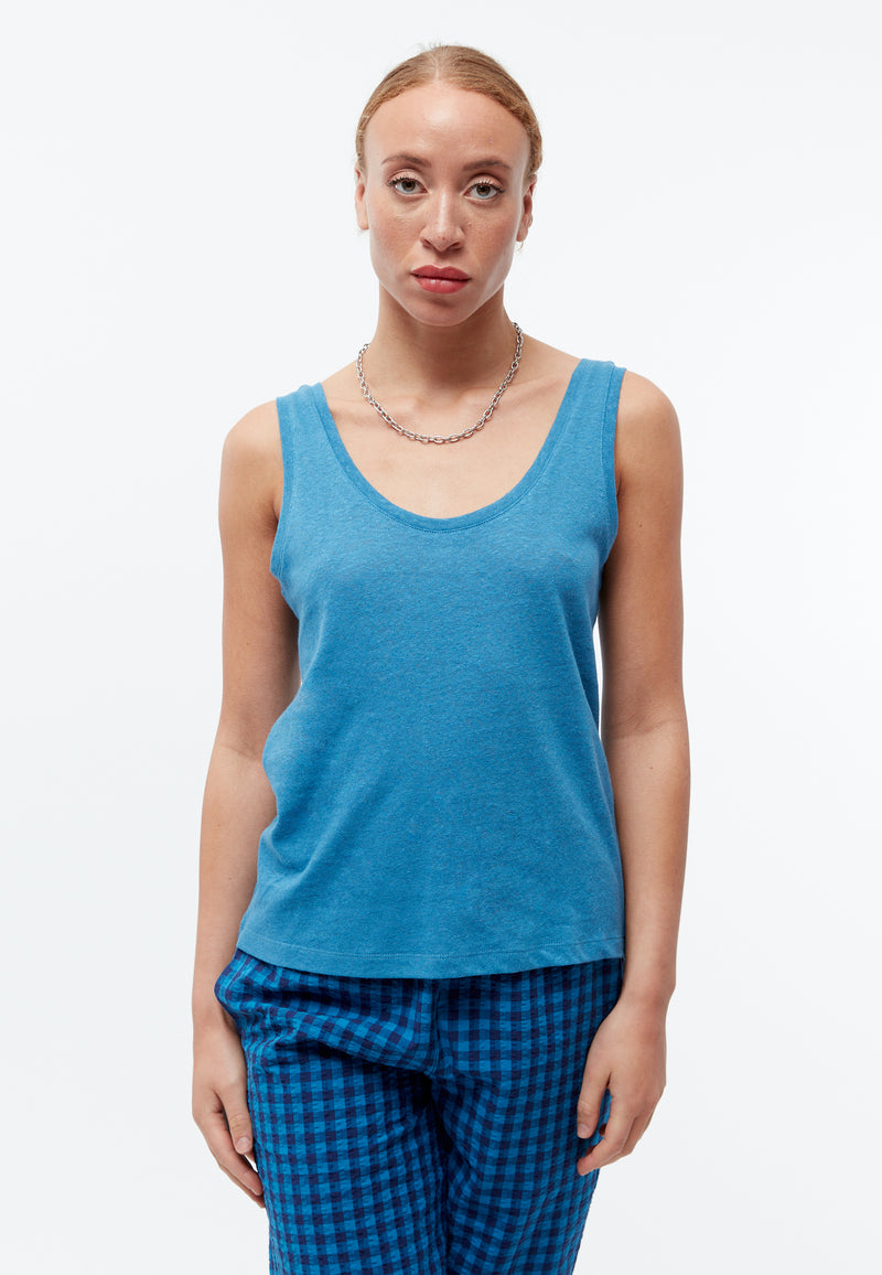 Givn Berlin Tank-Top GBMAISIE aus Baumwoll-Leinen Mix Top Gentle Blue (Linen)