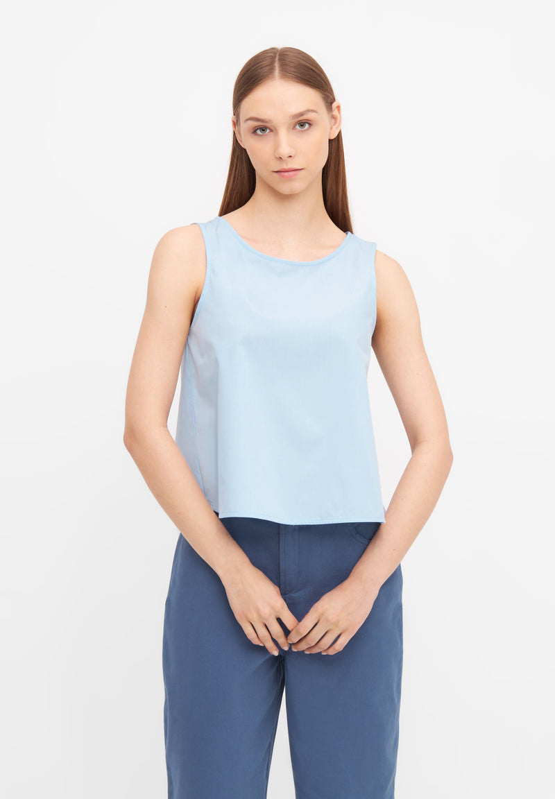 Givn Berlin Top GBDOROTHY aus Baumwolle mit Rückendetail Blouse Ice Blue