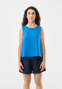 Givn Berlin Top GBDOROTHY aus Leinen mit asymmetrischer Rückenpartie Top French Blue (Linen)