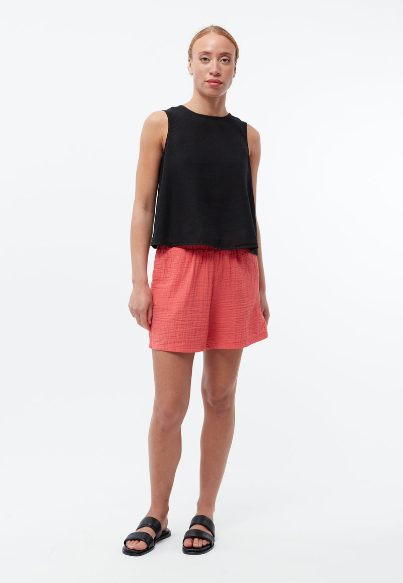 Givn Berlin Top GBDOROTHY aus Leinen mit asymmetrischer Rückenpartie Top Black (Linen)