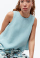 Givn Berlin Top GBDOROTHY aus Leinen mit asymmetrischer Rückenpartie Top Irish Mint (Linen)