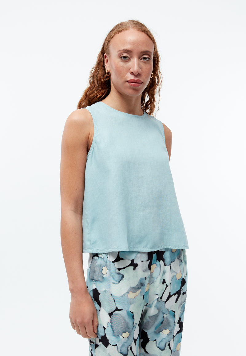 Givn Berlin Top GBDOROTHY aus Leinen mit asymmetrischer Rückenpartie Top Irish Mint (Linen)