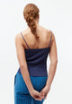 Givn Berlin Top GBJEANETTE aus gesmocktem Bio-Baumwoll Jersey mit Spaghettiträgern Top Nightshade Blue (Rib)