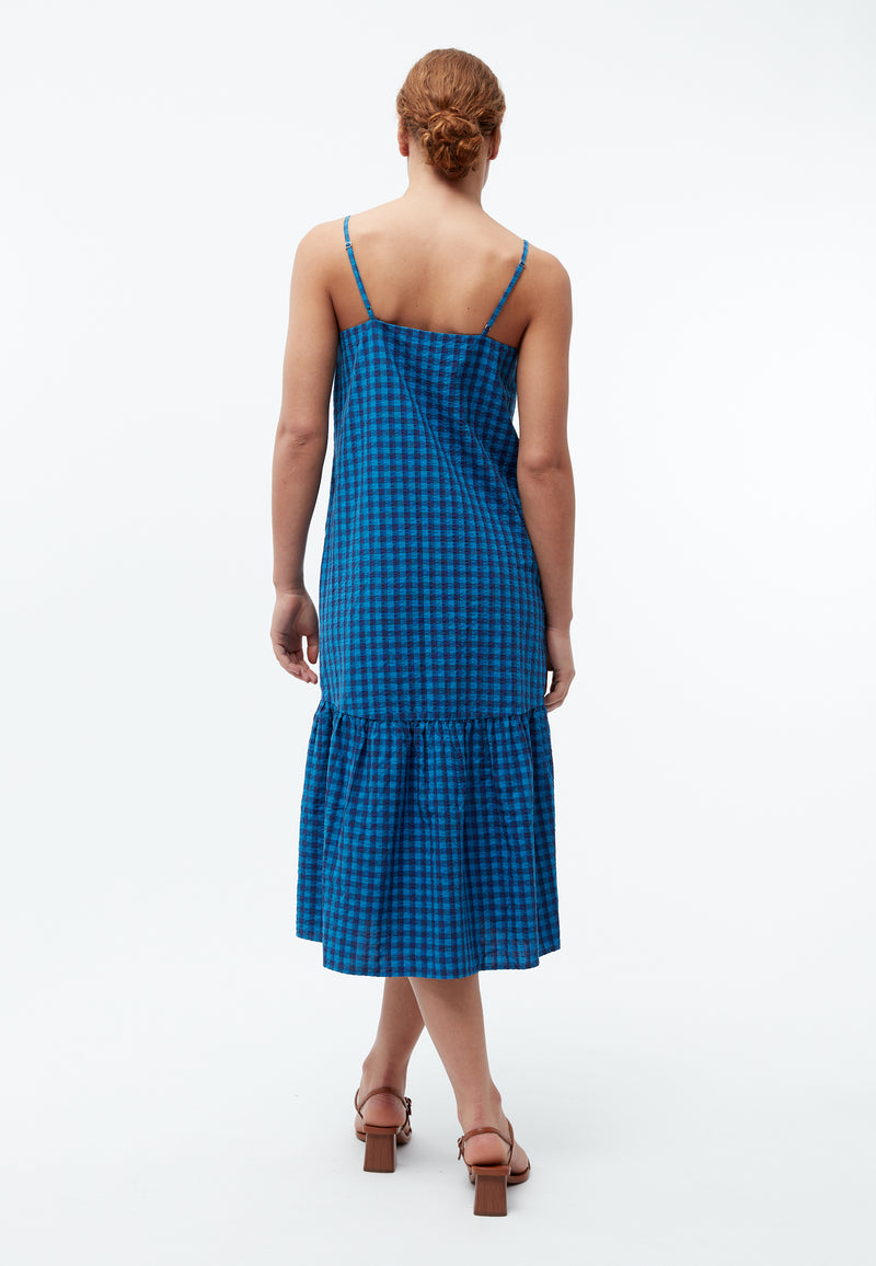 Givn Berlin Trägerkleid GBBRITNEY aus Bio-Baumwoll Seersucker Dress Gentle Blue / Nightshade Blue (Structure)