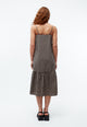Givn Berlin Trägerkleid GBBRITNEY aus Bio-Baumwoll Seersucker Dress Light Taupe / Black (Structure)