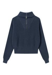 Givn Berlin Troyer-Strickpullover LUZ aus Bio-Baumwolle Sweater Midnight Blue