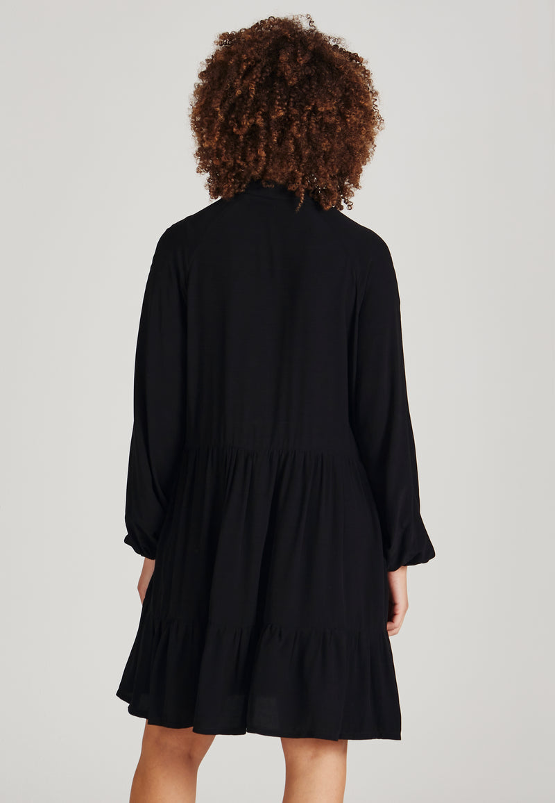 Givn Berlin Volantkleid LENDRA aus LENZING™ ECOVERO™ Dress Black