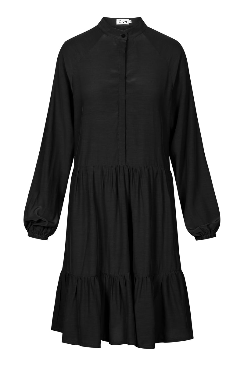 Givn Berlin Volantkleid LENDRA aus LENZING™ ECOVERO™ Dress Black