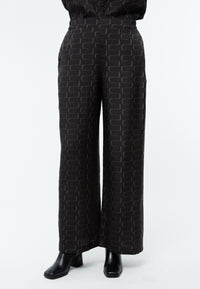 Givn Berlin Weite Hose GBMARLA aus TENCEL™ mit Peach-Effekt Trousers Black / Dark Khaki (Waves)