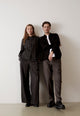Givn Berlin Weite Hose GBMARLA aus TENCEL™ mit Peach-Effekt Trousers Black / Dark Khaki (Waves)