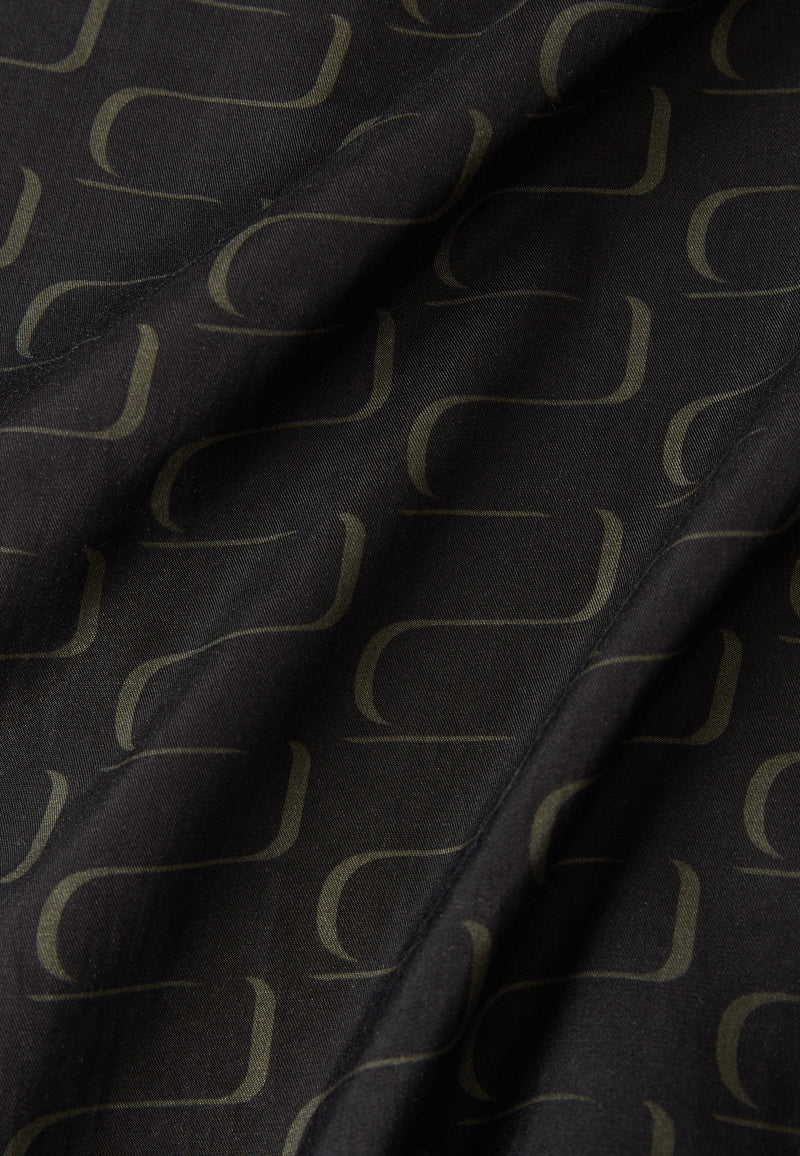 Givn Berlin Weite Hose GBMARLA aus TENCEL™ mit Peach-Effekt Trousers Black / Dark Khaki (Waves)