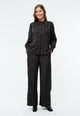 Givn Berlin Weite Hose GBMARLA aus TENCEL™ mit Peach-Effekt Trousers Black / Dark Khaki (Waves)