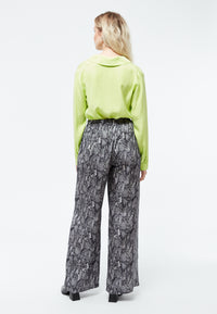 Givn Berlin Weite Hose GBMARLA aus TENCEL™ mit Peach-Effekt Trousers Black / Grey (Snake)
