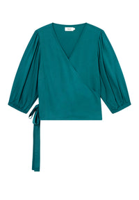 Givn Berlin Wickelbluse GBNATASHA aus LENZING™ ECOVERO™ Blouse Malachite Green