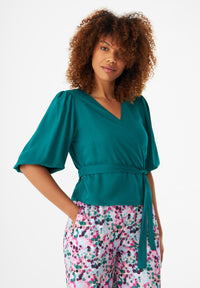 Givn Berlin Wickelbluse GBNATASHA aus LENZING™ ECOVERO™ Blouse Malachite Green