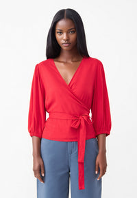 Givn Berlin Wickelbluse GBNATASHA aus LENZING™ ECOVERO™ Blouse Strawberry