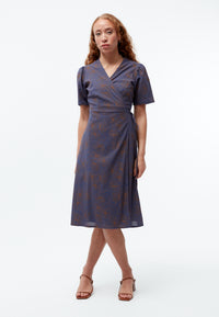 Givn Berlin Wickelkleid GBBABETTE aus Bio-Baumwoll Crepe Dress Nightshade Blue (Outlines)