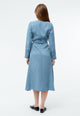 Givn Berlin Wickelkleid GBVIRGINIA aus TENCEL™ mit Peach-Effekt Dress Cloudy Blue (Tencel)